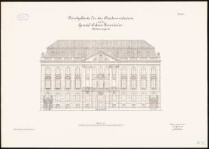 Dienstgebäude für das Preußische Staatsministerium und die General-Ordens-Kommission, Berlin: Ansicht 1:100