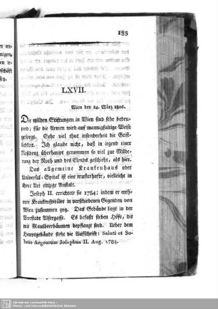 LXVII. Wien den 24. März 1806