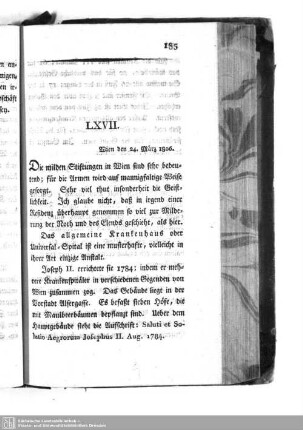 LXVII. Wien den 24. März 1806
