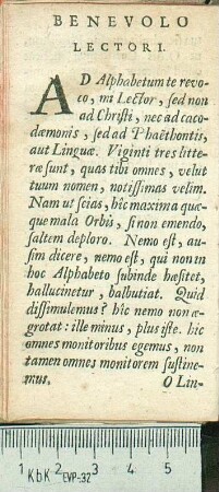 Benevolo Lectori.