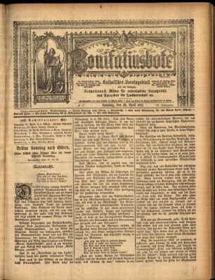 Erste Ausgabe vom Sonntag, den 28. April 1912.