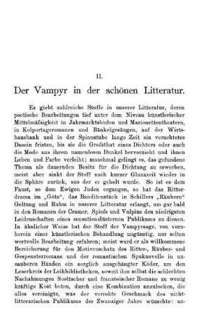 II. Der Vampyr in der schönen Litteratur.