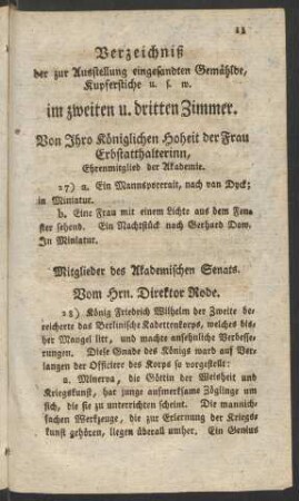 Verzeichniß der zur Ausstellung eingesandten Gemählde, Kupferstiche u.s.w. im zweiten u. dritten Zimmer