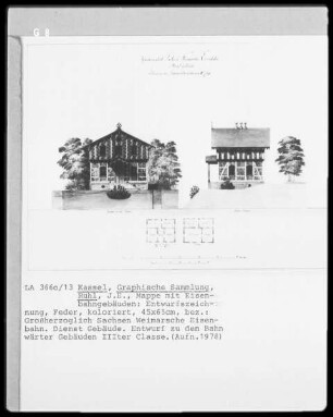 Dienstgebäude der Großherzoglichen Sachsen.Weimarschen Eisenbahn & Bahnwärtergebäude IIIter Classe