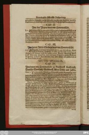 Cap. III. Von denen Ritter-Güthern derer von Commerstädt.