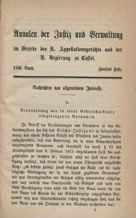 2. Heft. Nachrichten von allgemeinem Interesse