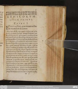 Ethicorum Liber Primus.