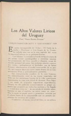 Los Altos Valores Líricos del Uruguay