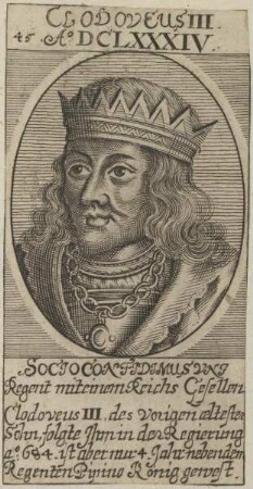 Bildnis des Clodoveus III., König des Fränkischen Reiches