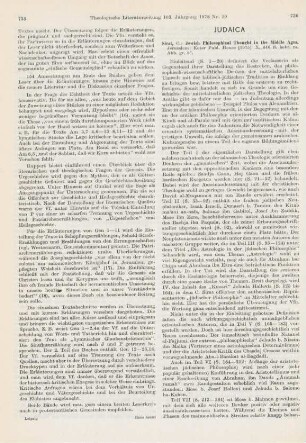 736-738 [Rezension] Sirat, C., Jewish Philosophical Thought in the Middle Ages
