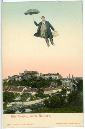 Bautzen. Blick nach Bautzen - Fliegender Mann