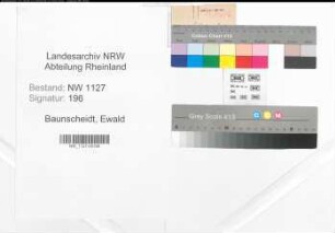 Entnazifizierung Ewald Baunscheidt , geb. 14.06.1900 (Schornsteinfeger)