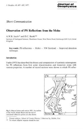 Observation of PS reflections from the Moho