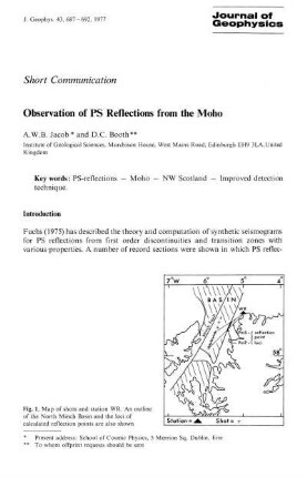 Observation of PS reflections from the Moho