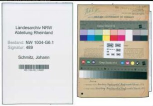 Entnazifizierung Johann Schmitz , geb. 08.09.1901 (Vorarbeiter)