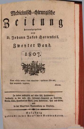 Medicinisch-chirurgische Zeitung. 1807, 2
