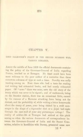 Chapter V. Lord Dalhousie's policy in the Second Burmese War. Various Remarks