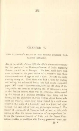 Chapter V. Lord Dalhousie's policy in the Second Burmese War. Various Remarks