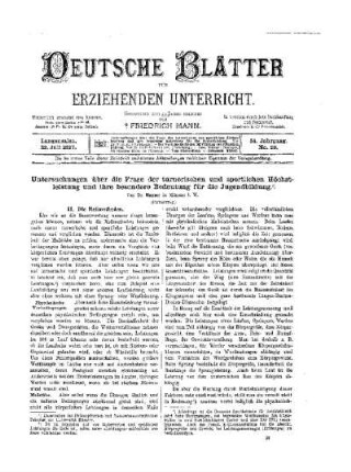 Untersuchungen über die Frage der turnerischen und sportlichen Höchstleitungen und ihre besondere Bedeutung für die Jugendbildung : (Fortsetzung)