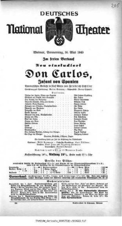 Don Carlos, Infant von Spanien