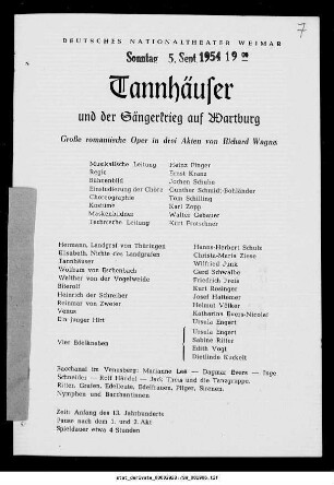 Tannhäuser und der Sängerkrieg auf Wartburg