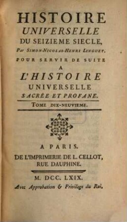 Histoire Universelle Du Seizième Siècle, 1