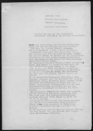 Öschelbronn: Visitationsbericht 1944