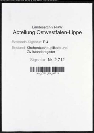 Zivilstandsregister von Pelkum (T 1812). (Gemeinde: Pelkum, Kreis Unna)