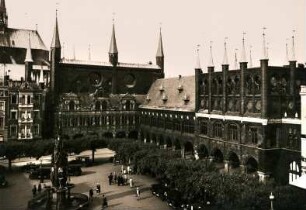 Lübeck. Rathaus (1308) am Markt