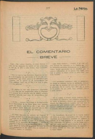 El comentario breve