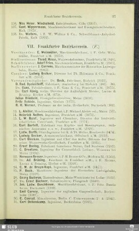 VII. Frankfurter Bezirksverein.
