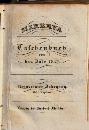 Minerva : Taschenbuch. 1827 = Jg. 19