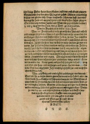 Von der Fruchtbarkeit dieses 1592 Jars.