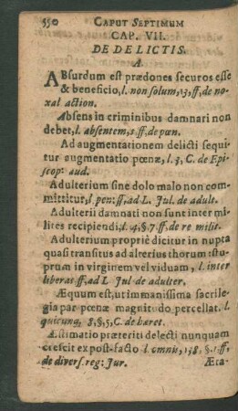 Cap. VII. De Delictis.