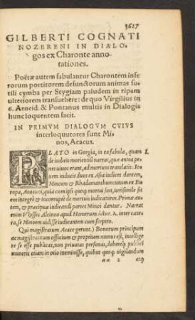 Gilberti Cognati Nozereni In Dialogos ex Charonte annotationes.