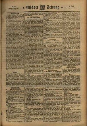 Zweite Ausgabe vom Mittwoch, den 04. Oktober 1911.