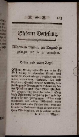 Siebente Vorlesung. [...] Dritte und vierte Regel.