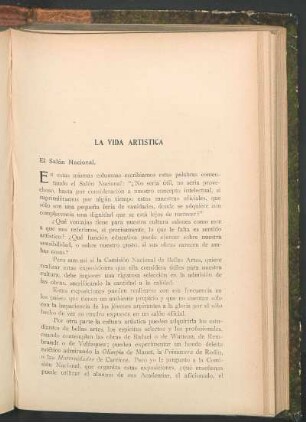 La vida artística
