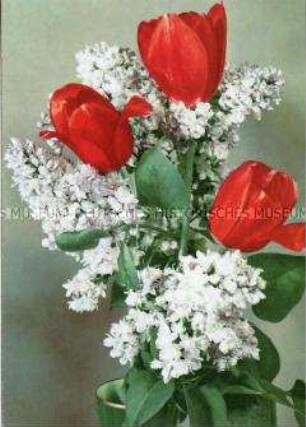 Osterkarte mit Blumen