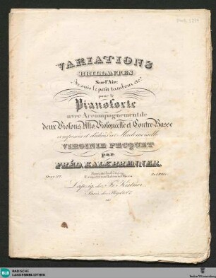 Variations brillantes sur l'Air "Je suis le petit tambour etc."