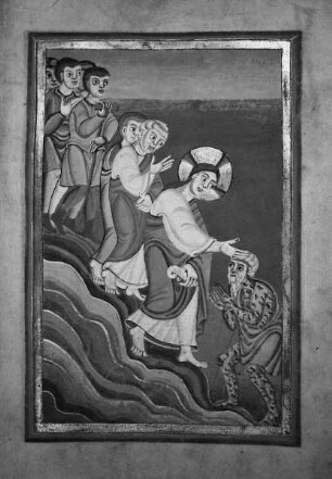 Ms 9428, Perikopenbuch, fol. 23r: Heilung des Aussätzigen