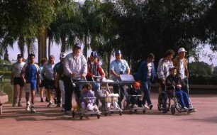 Amerikaner in einem Vergnügungspark in Florida, 1989