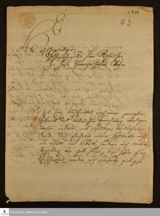 Brief von Samuel Rostkovius an August Hermann Francke.
