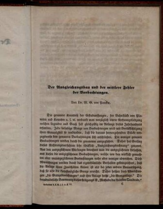 Der Ausgleichungsbau und der mittlere Fehler der Beobachtungen.