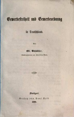Gewerbefreiheit und Gewerbeordnung in Deutschland