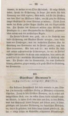 22-48 Christian Brentano's nachgelassene religiöse Schriften