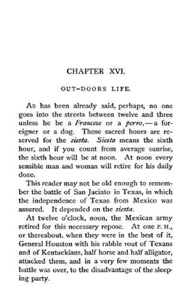 CHAPTER XVI. - OUT-DOORS LIFE