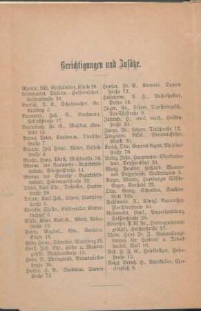 Berichtigungen und Zusätze.