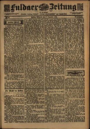 Erste Ausgabe vom Mittwoch, den 17. Dezember 1902.