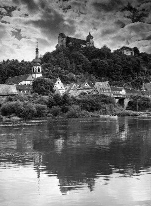 Rothenfels (Landkreis Main-Spessart). Stadtansicht über den Main